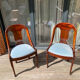 Pair of mahogany gondola chairs