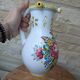 Ancien vase en terre cuite décor bouquet de fleur fait main