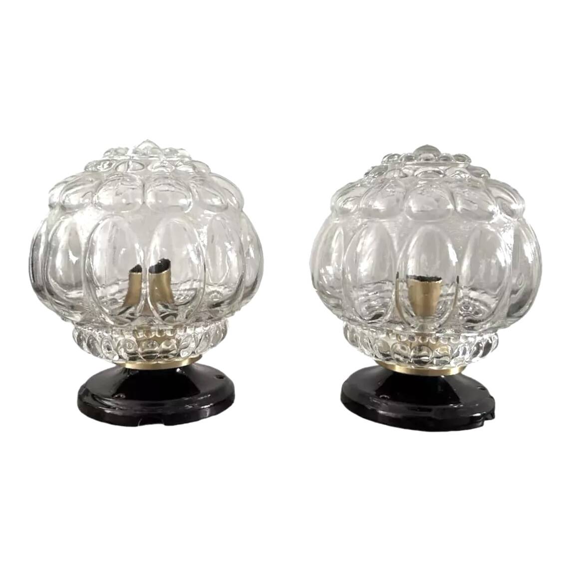 Paire d’appliques globes