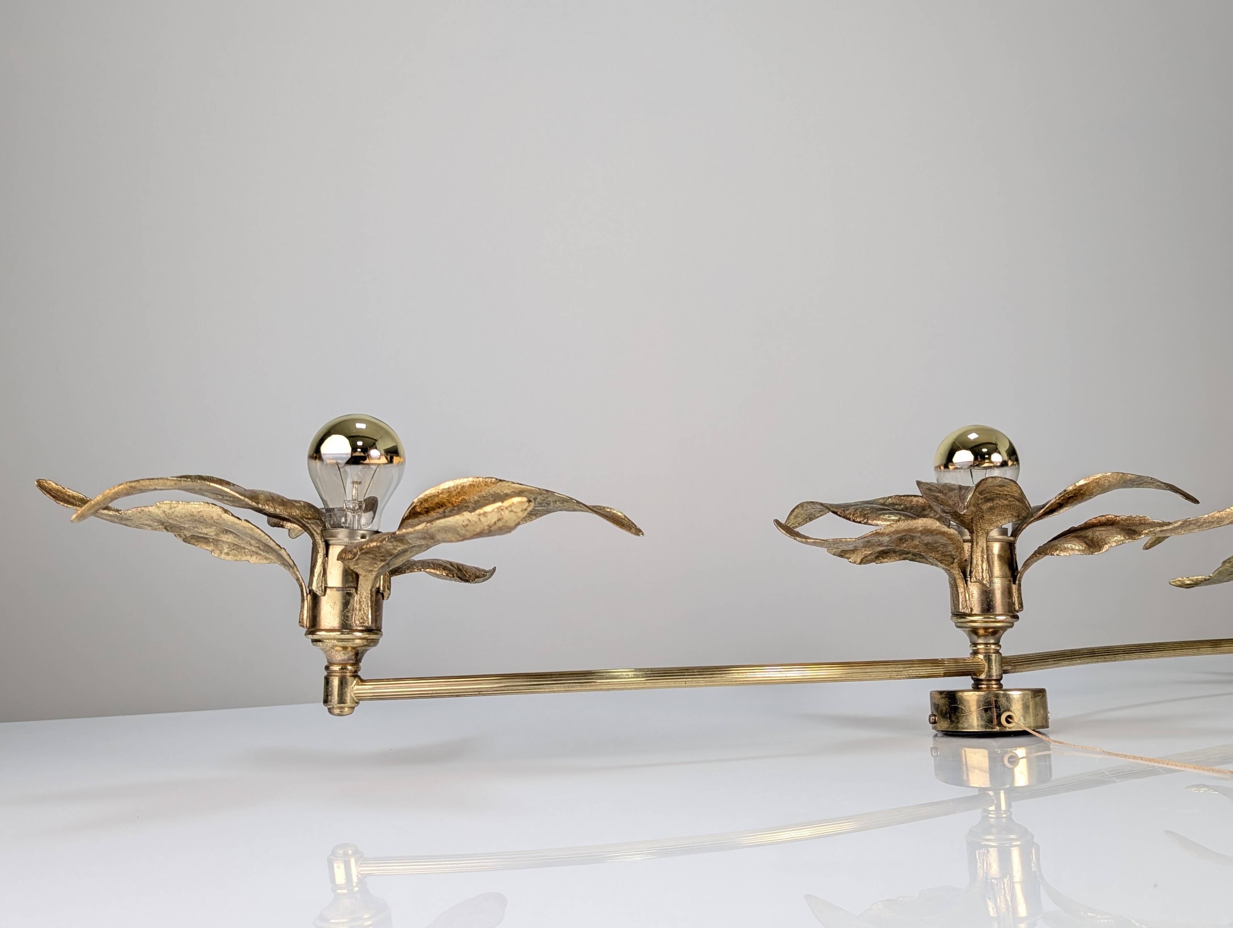 Wall lamp with three flowers by Willy Daro, Belgium, 1970s