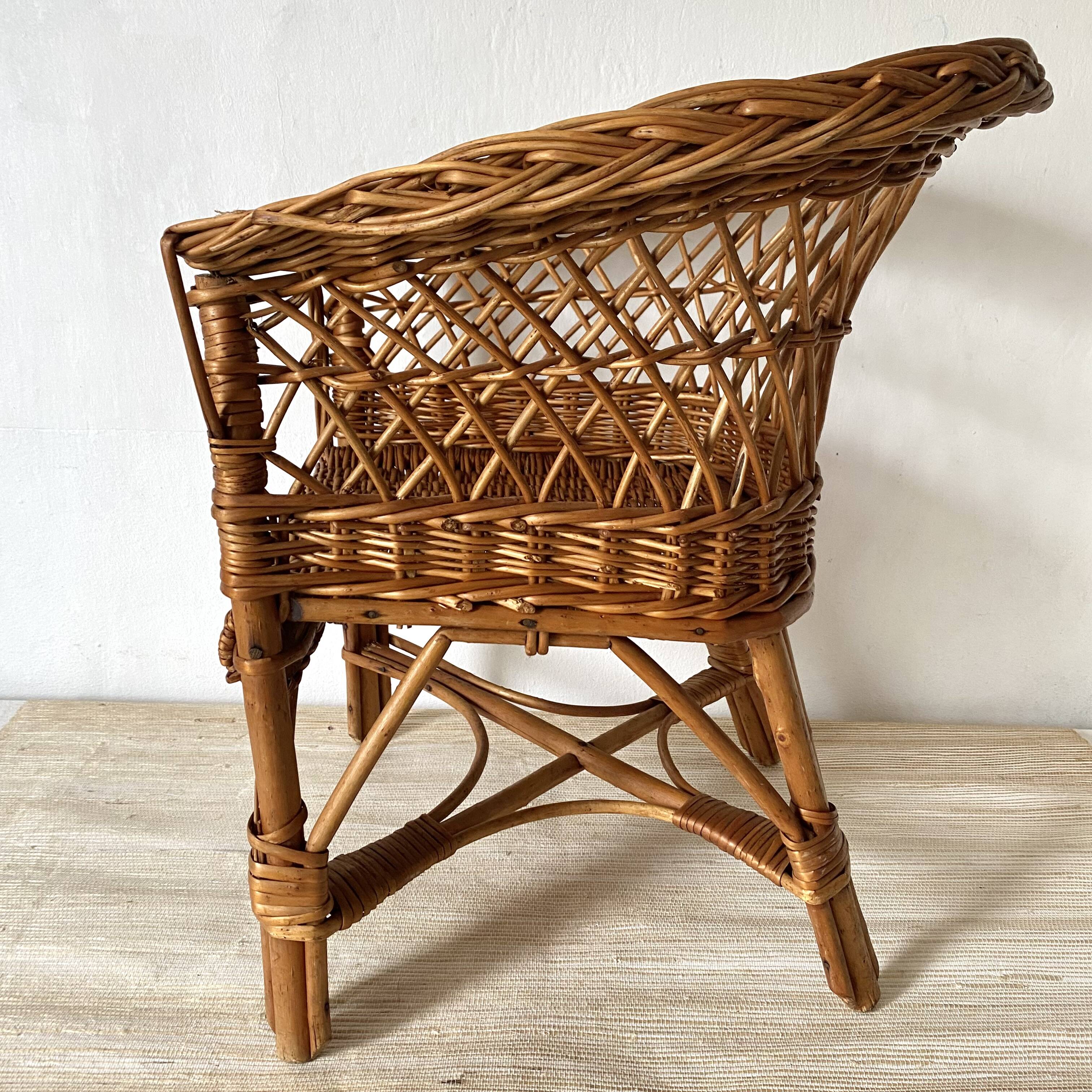 Rattan armchair for children