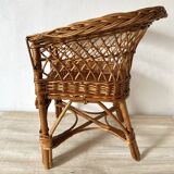Fauteuil en  rotin pour enfant