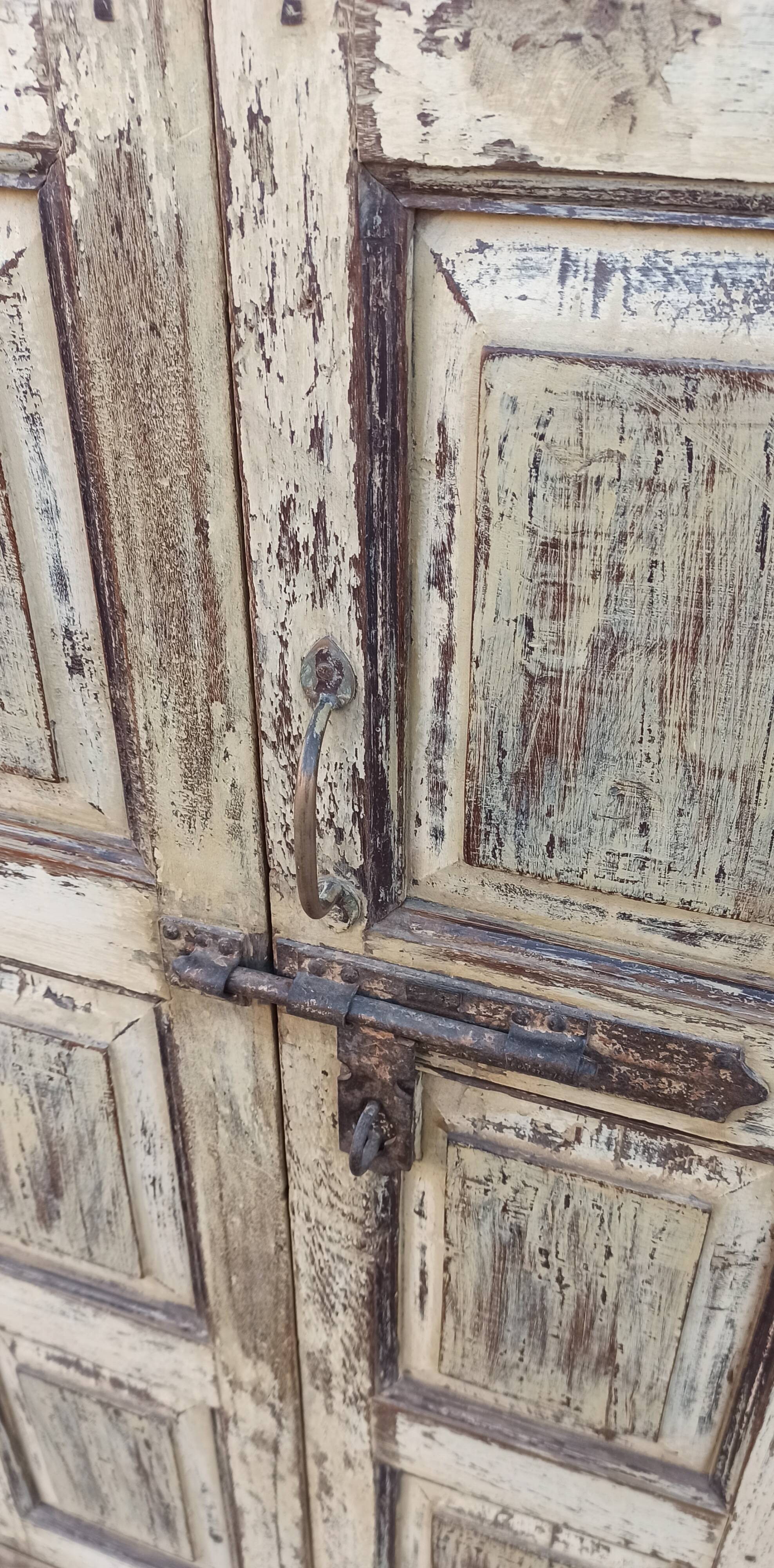 Old yellow wooden cabinet