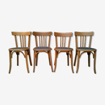 Série de 4 chaises bistrot Baumann skai