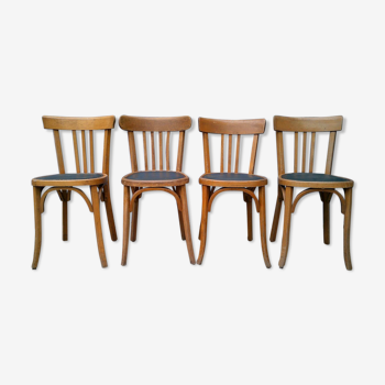 Series of 4 bistro chairs Baumann skai