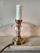 Small 1940s bedside lamp - cut glass and brass base
