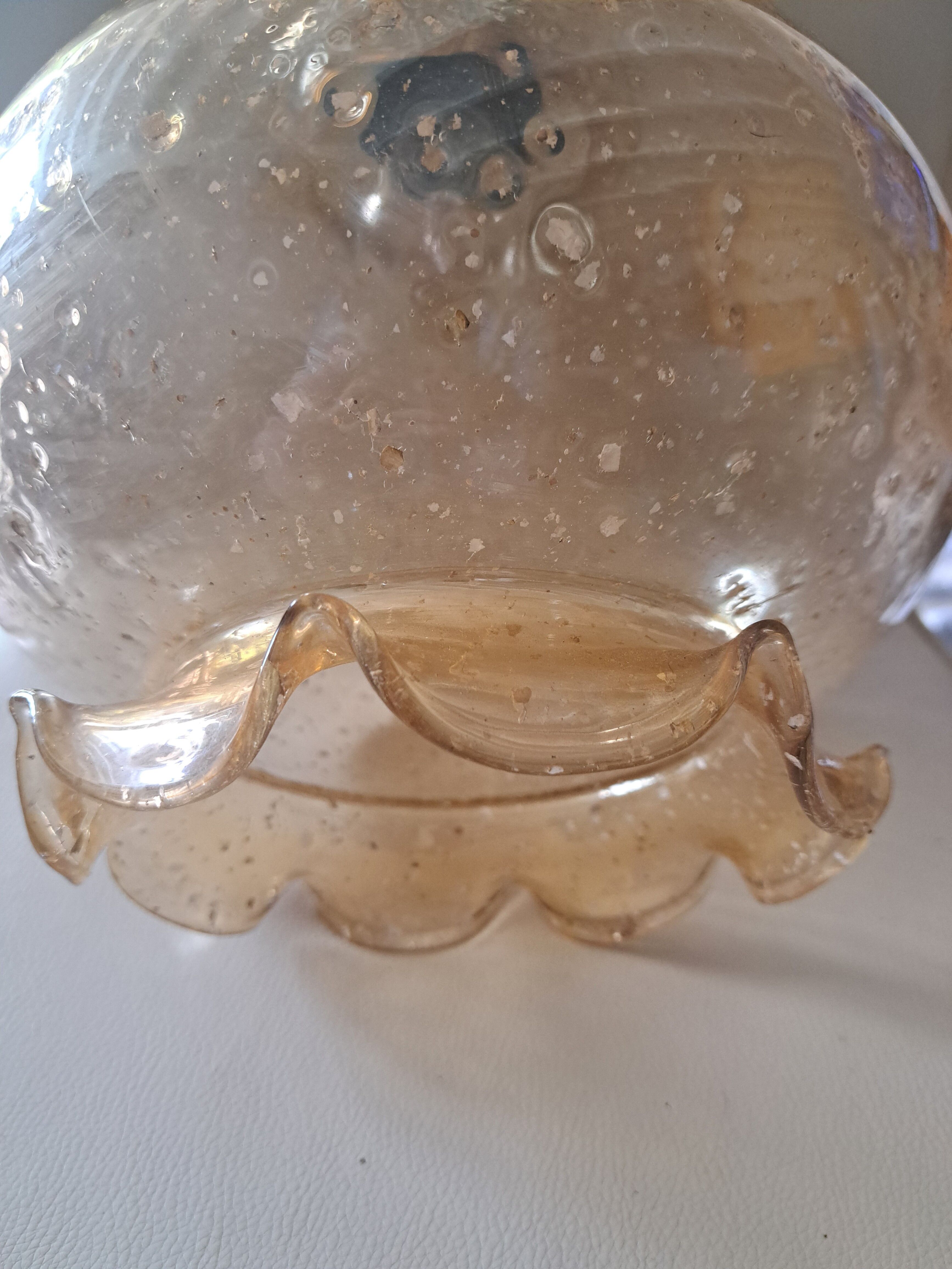 Vintage glass blown pendant. Year 1970.