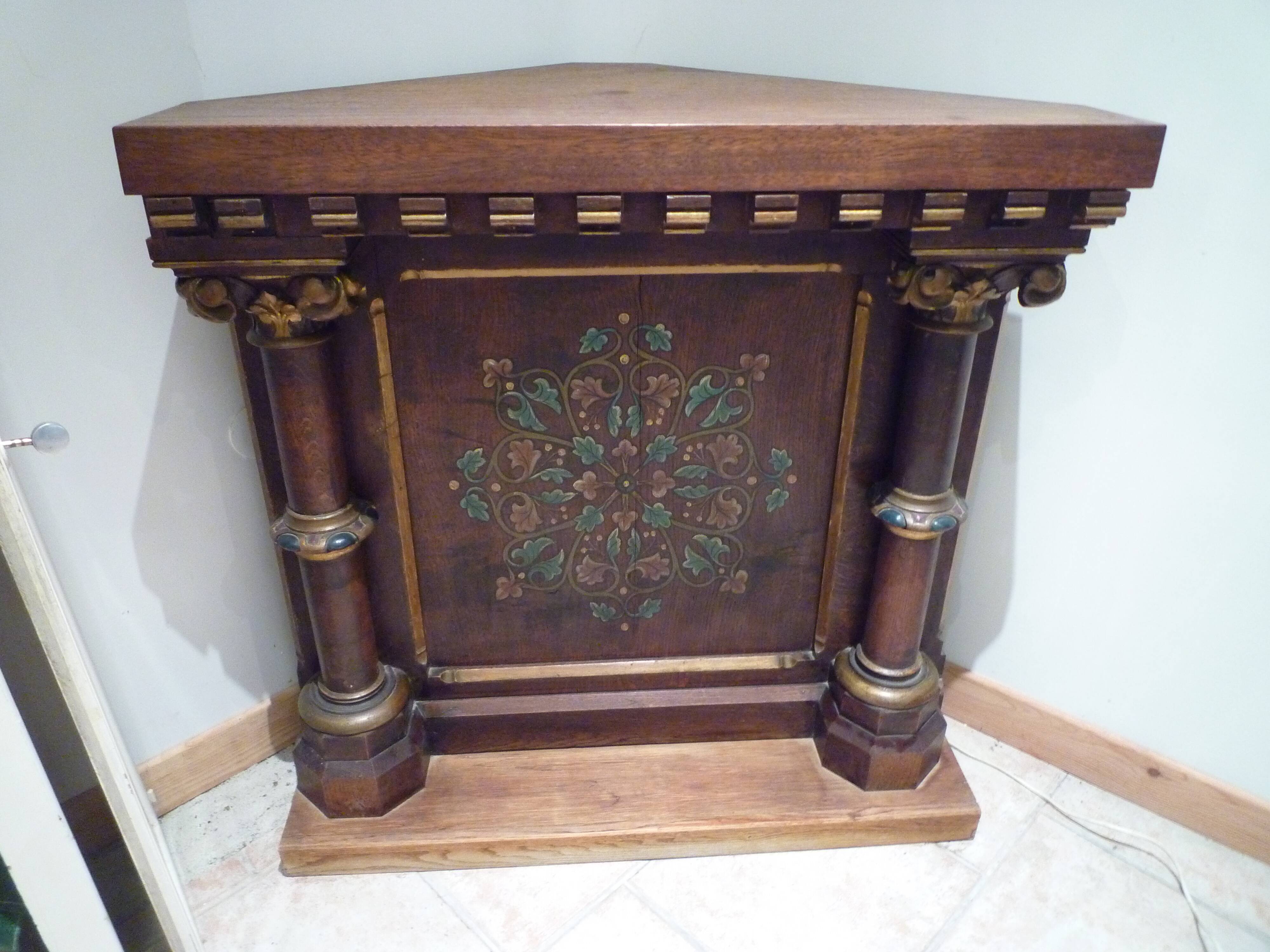 Old corner console, Chapel furniture..