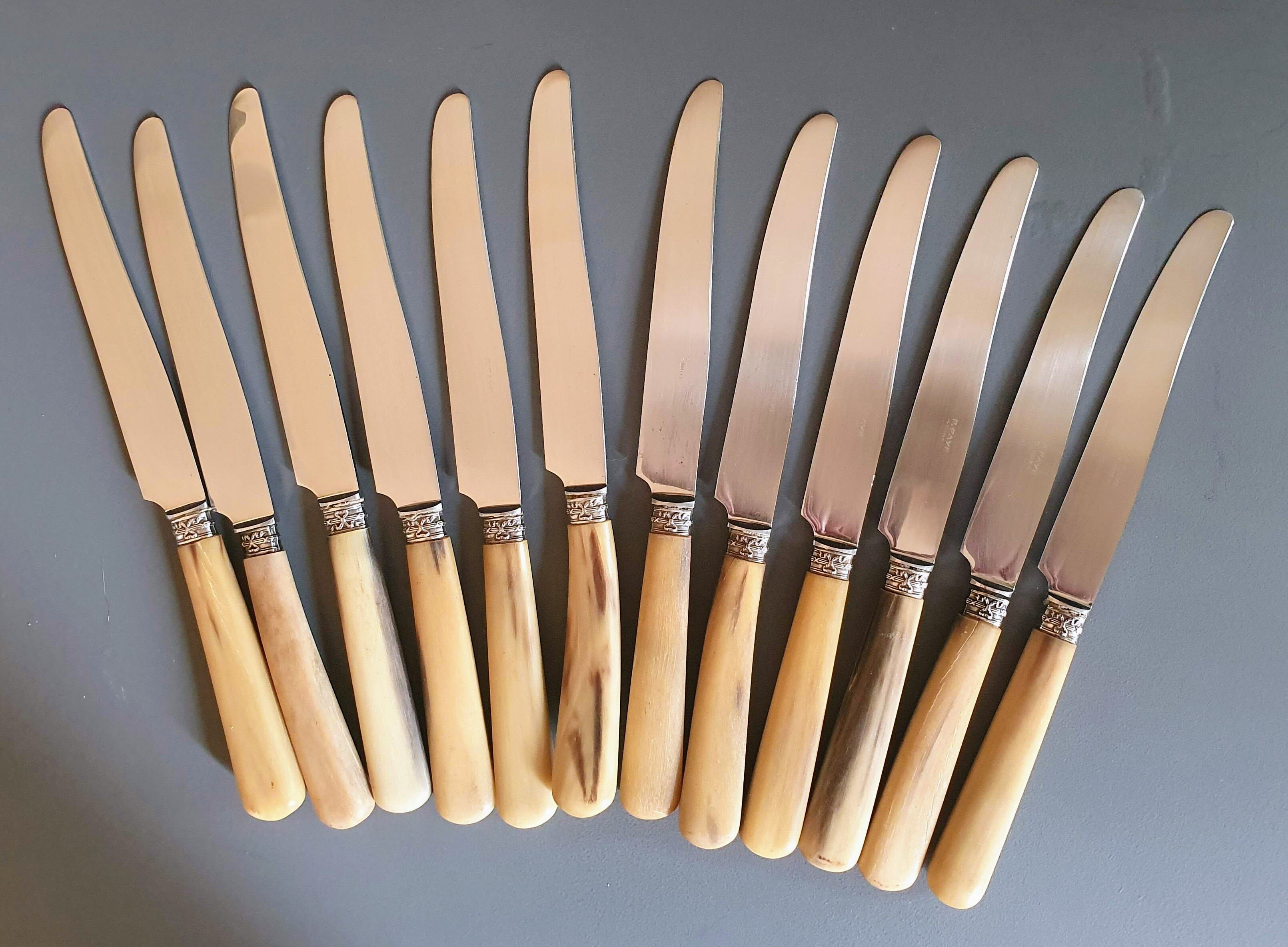 12 horn handle knives