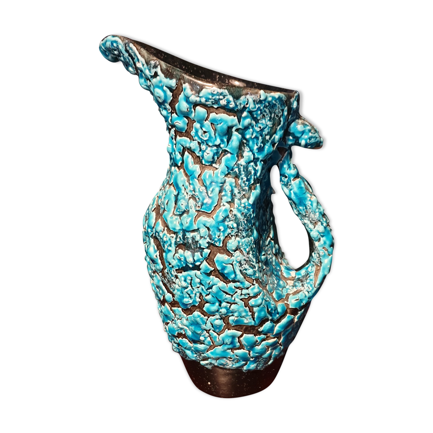 Turquoise blue vintage pitcher