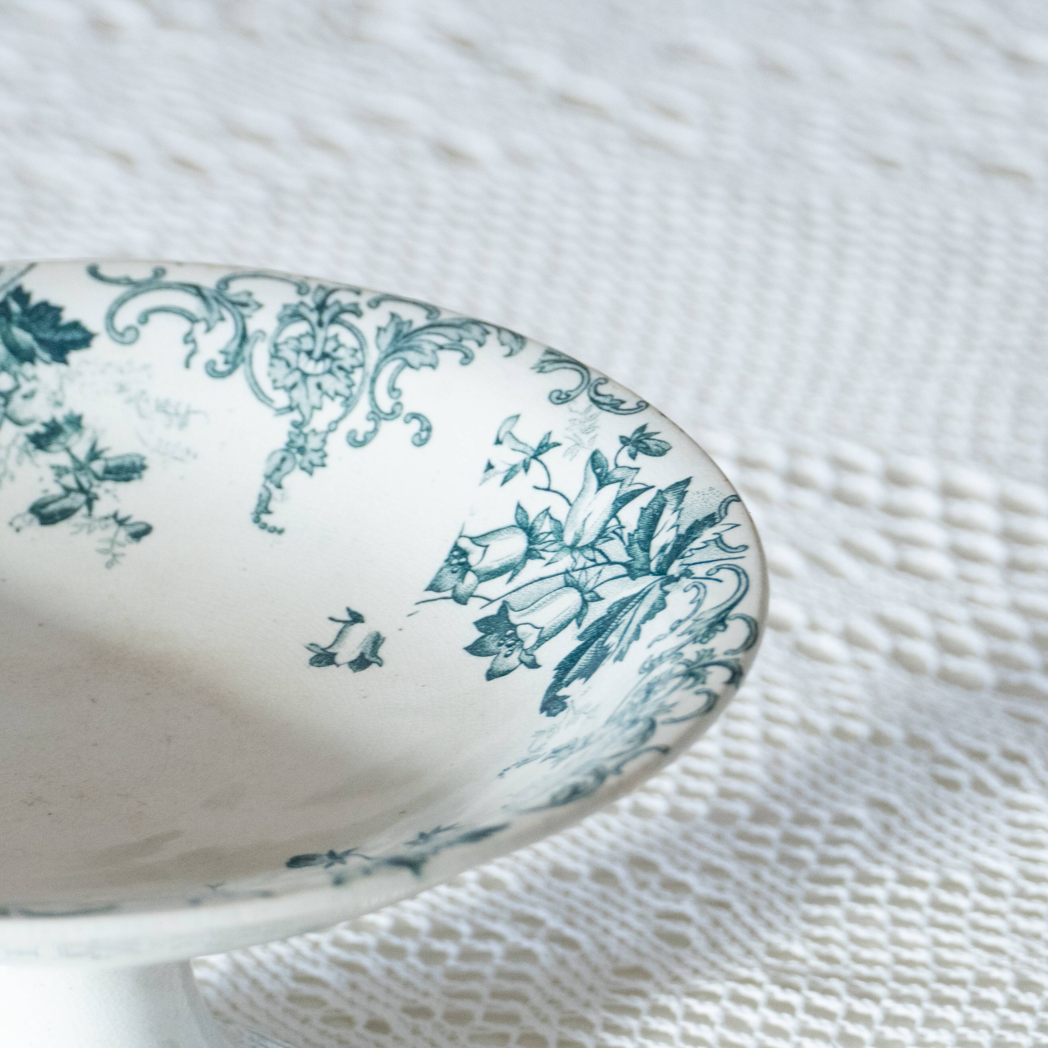 St Amand iron earth compote bowl "Campanule"