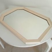Vintage octagonal white lacquered mirror