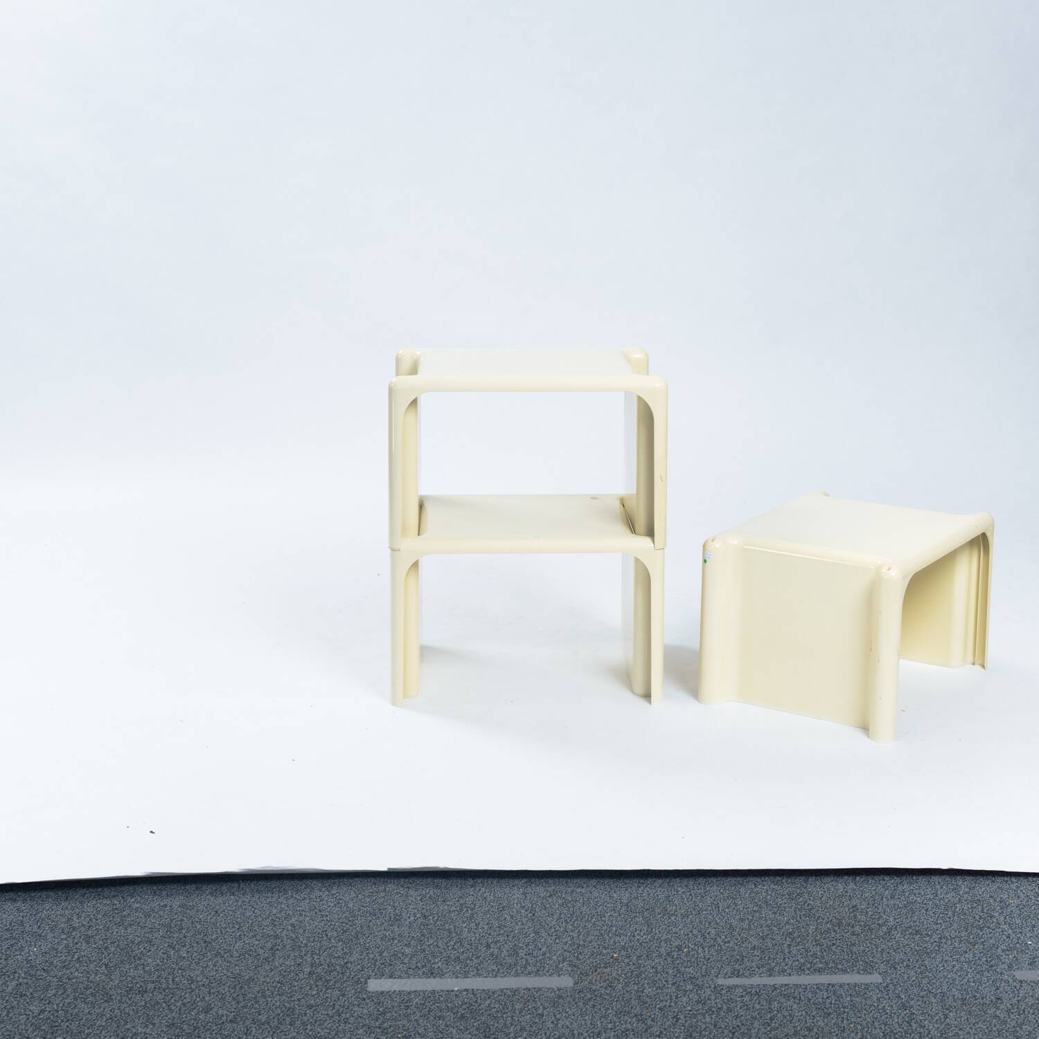 Table d'appoint empilable Scagno de Giotto Stoppino Elco Scorze, années 1970, lot de 3