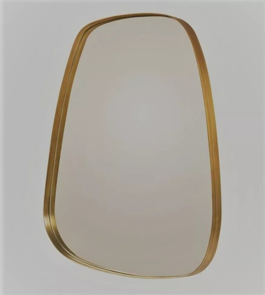 Rear view mirror and free form brass outline 75x65cm