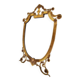 Miroir de table Art Déco en laiton, Italie 1920