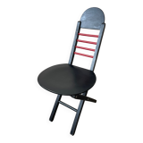 Folding chair 80s red and black