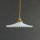 Old pendant light in opaline painted white and gold, new socket and new cable