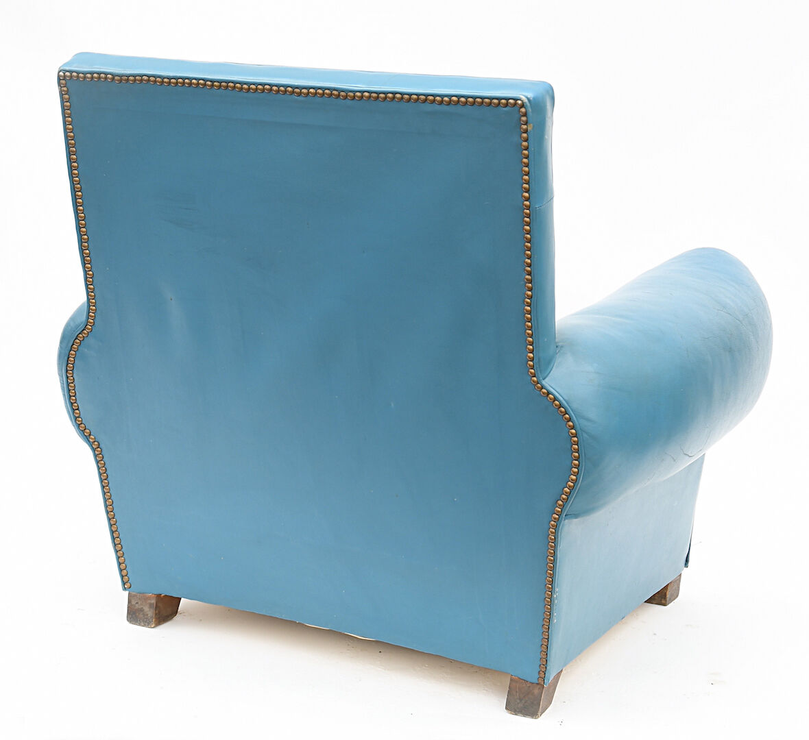 Club armchair in blue leather