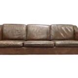 Scandinavian design 3-seater leather sofa 1950
