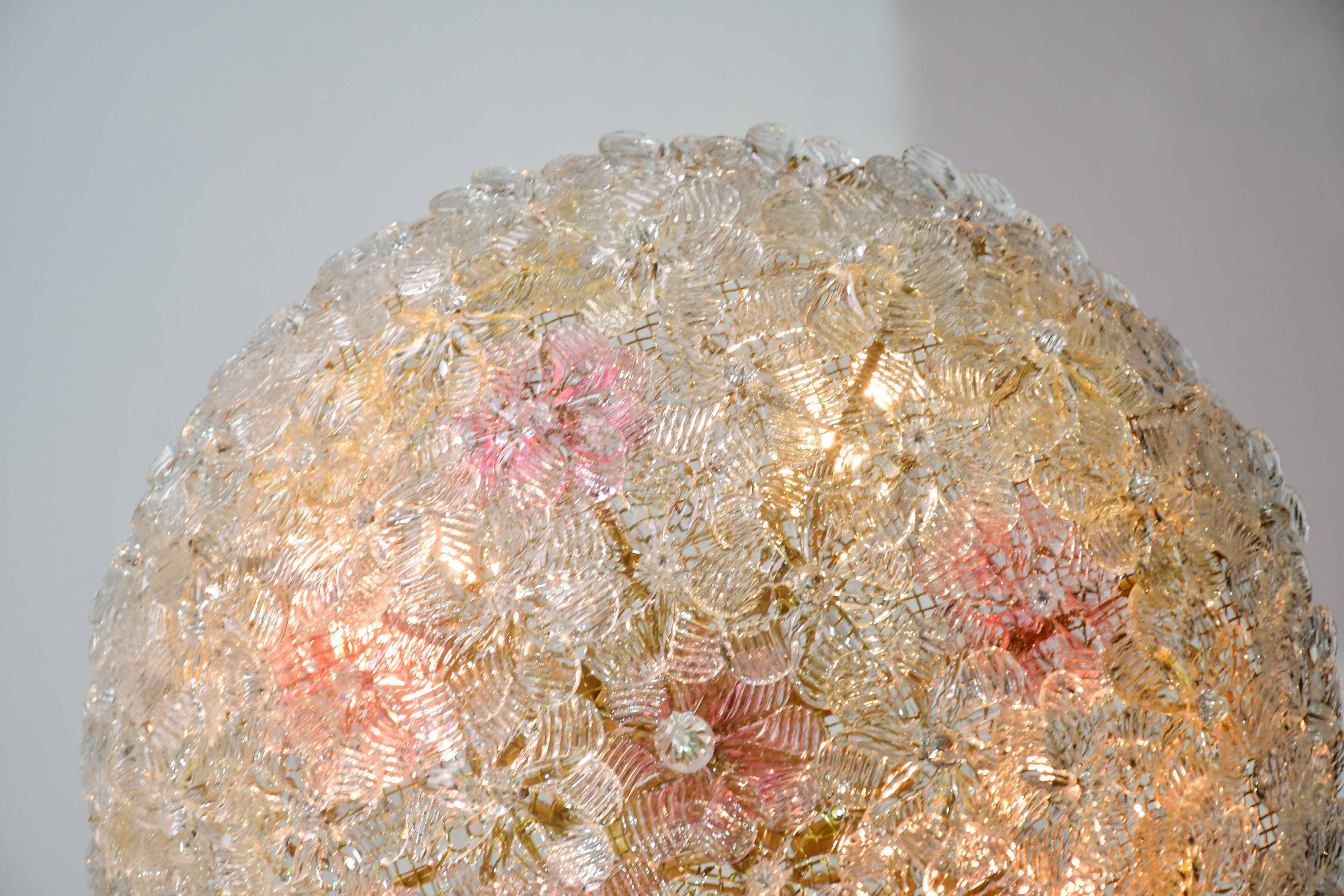 Fleur de plafond en verre de Murano par Seguso pour Venini