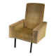 Mid-Century mustard velvet armchair from the 60s with black metal legs.