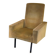 Mid-Century mustard velvet armchair from the 60s with black metal legs.