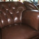 Fauteuil Club en cuir marron