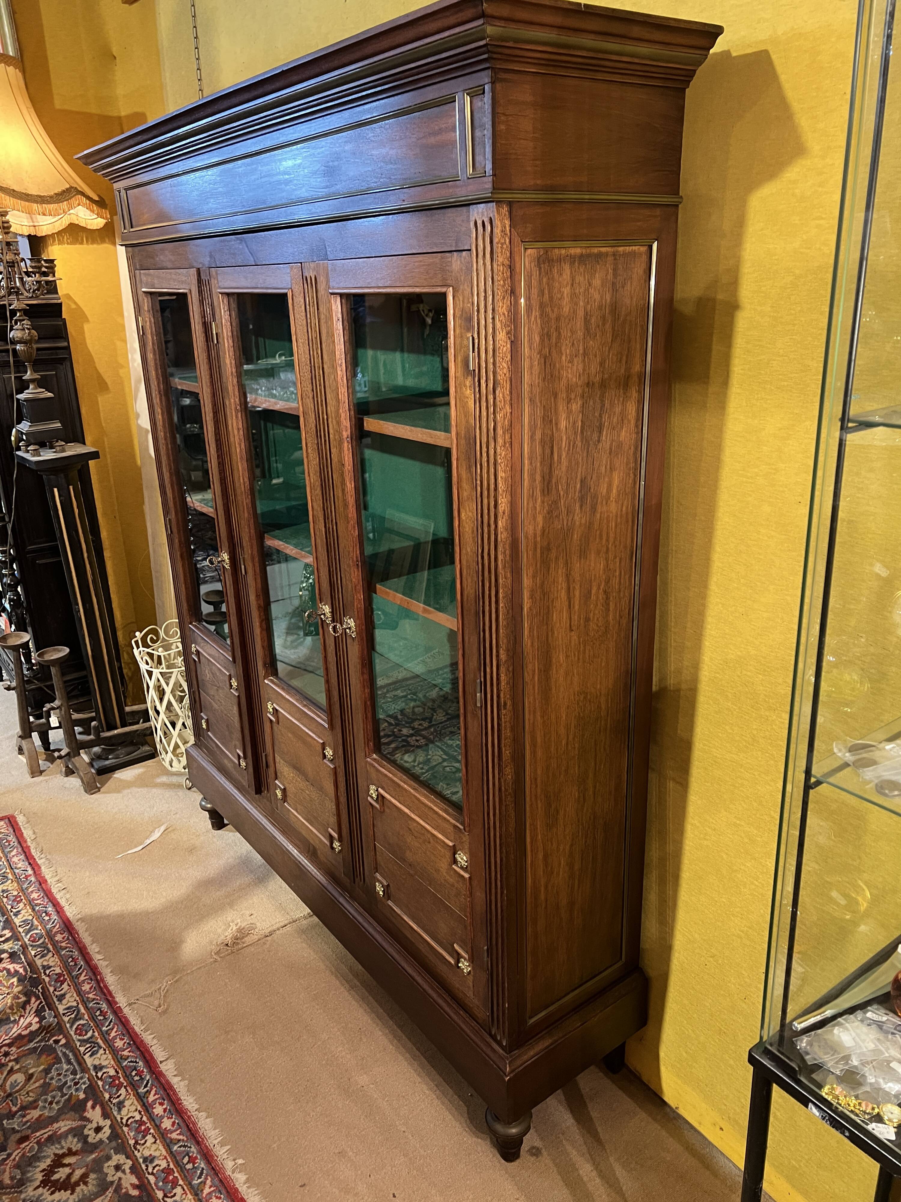 Louis XVI style mahogany bookcase, 3 doors