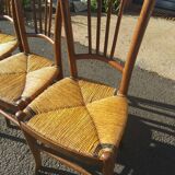 Series of 4 decked bistro chairs