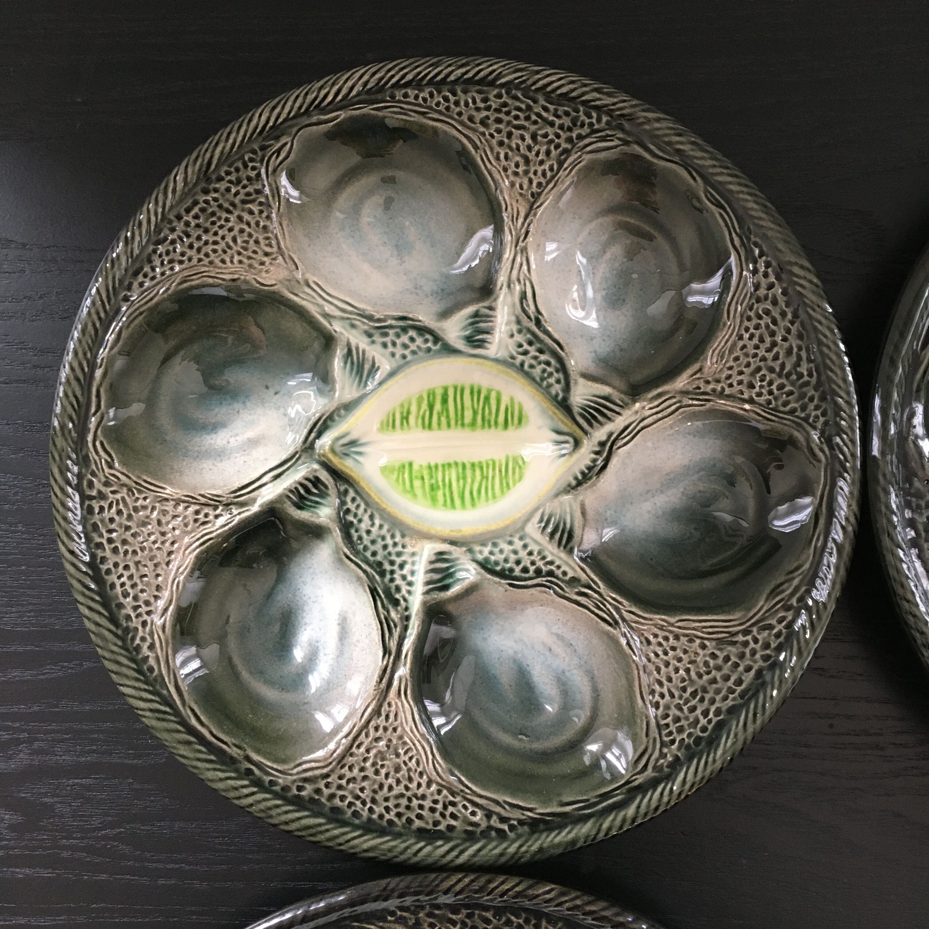 Lot de 6 assiettes à huîtres St Clément