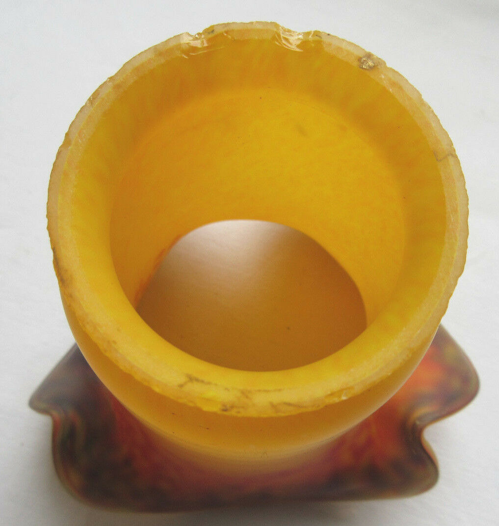Tulip marmorean glass paste, two-tone, art deco, signed vianne, 2 available