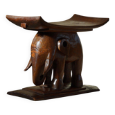 Tabouret éléphant africain en bois sculpté, milieu du siècle dans le style Wabi Sabi, années 1940