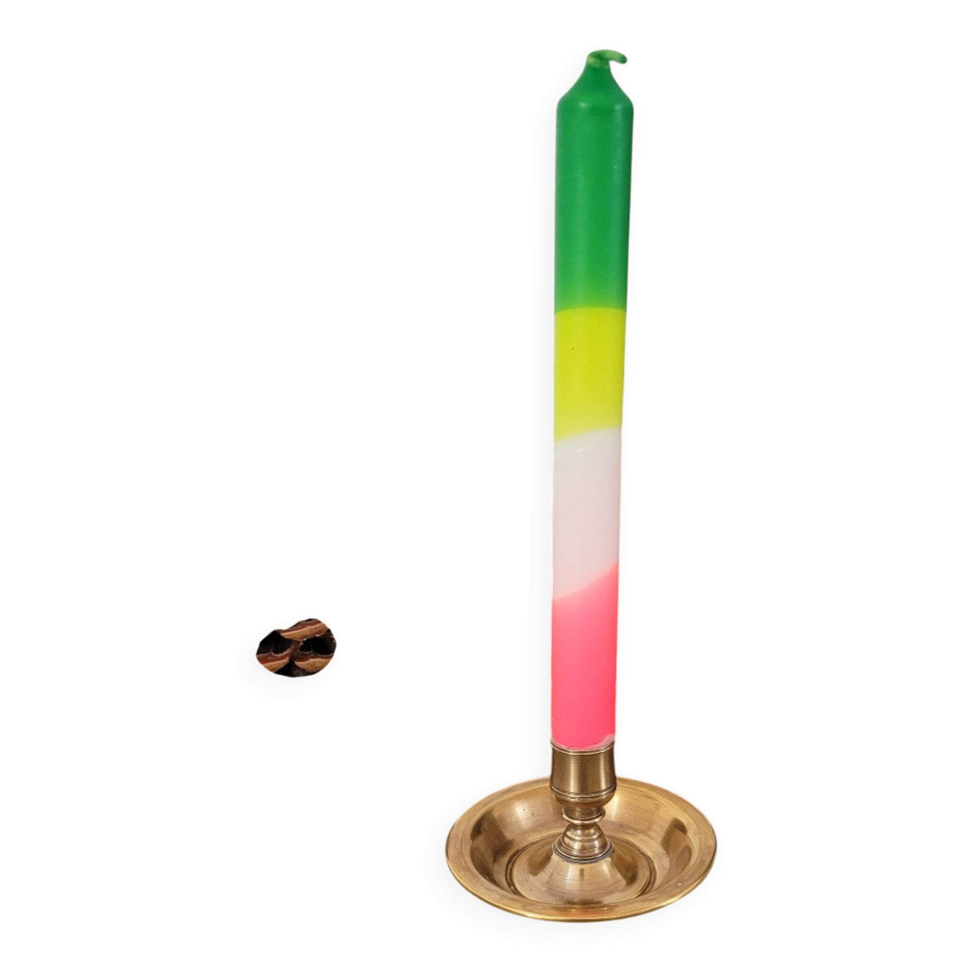 Round brass candlestick
