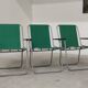 Set of 4 folding chairs with green canvas and aluminum frame