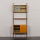 Scandinavian free standing wall unit model Ergo in light teak by John Texmon, Norway 1960s