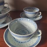 11 cups and saucers in vintage Chinese porcelain