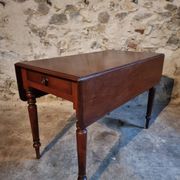 Table à abattants anglaise ancienne en acajou, fin XIXe siècle