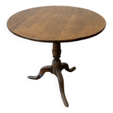 19th century antique oak round tilt top table