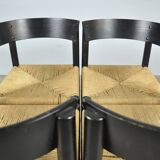 Fritz hansen / scandinavian papercord dining chairs (4) / mogens lassen / denmark 1960s