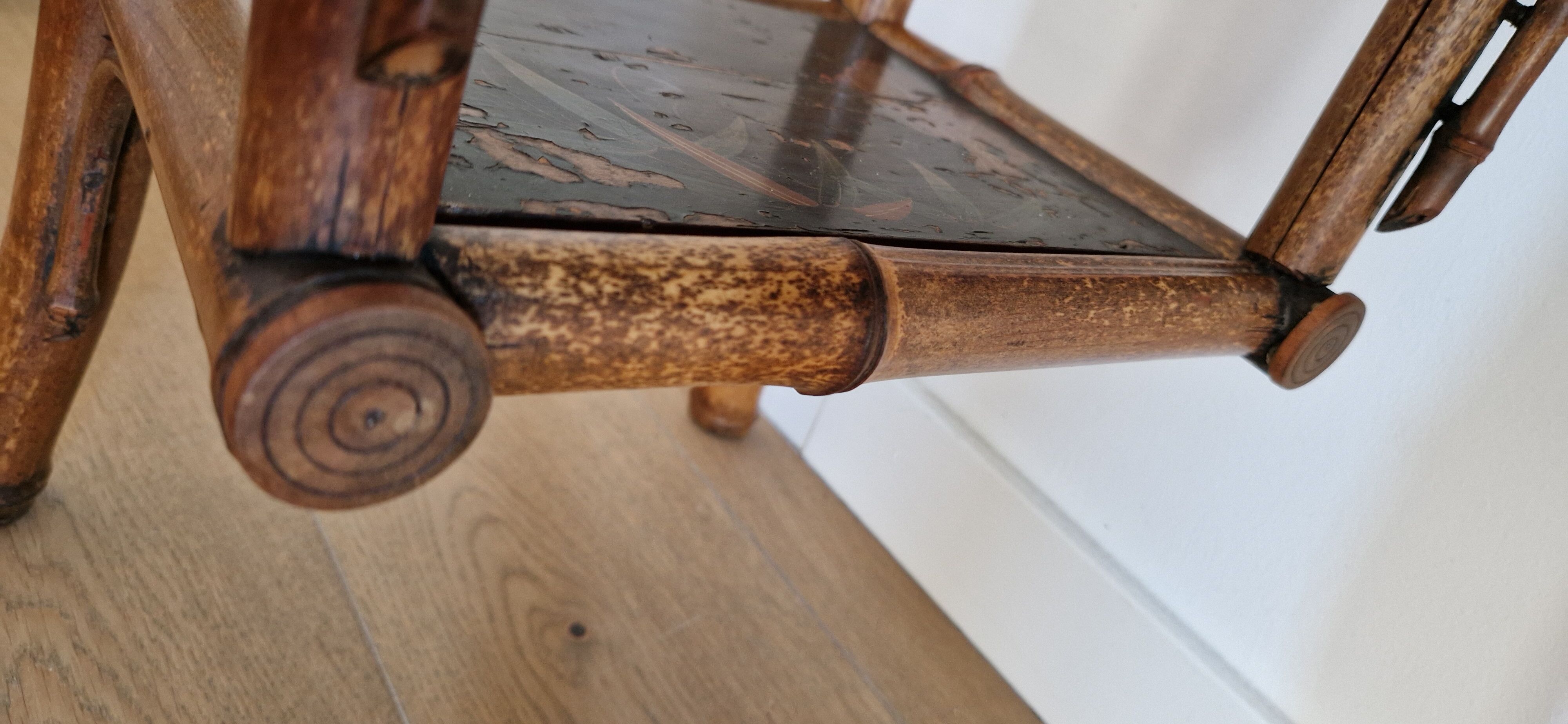 Side table bamboo late XIX style Perret & Vibert