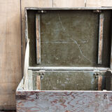 Coffee table,  wooden and metal military crate