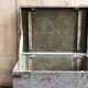 Coffee table,  wooden and metal military crate
