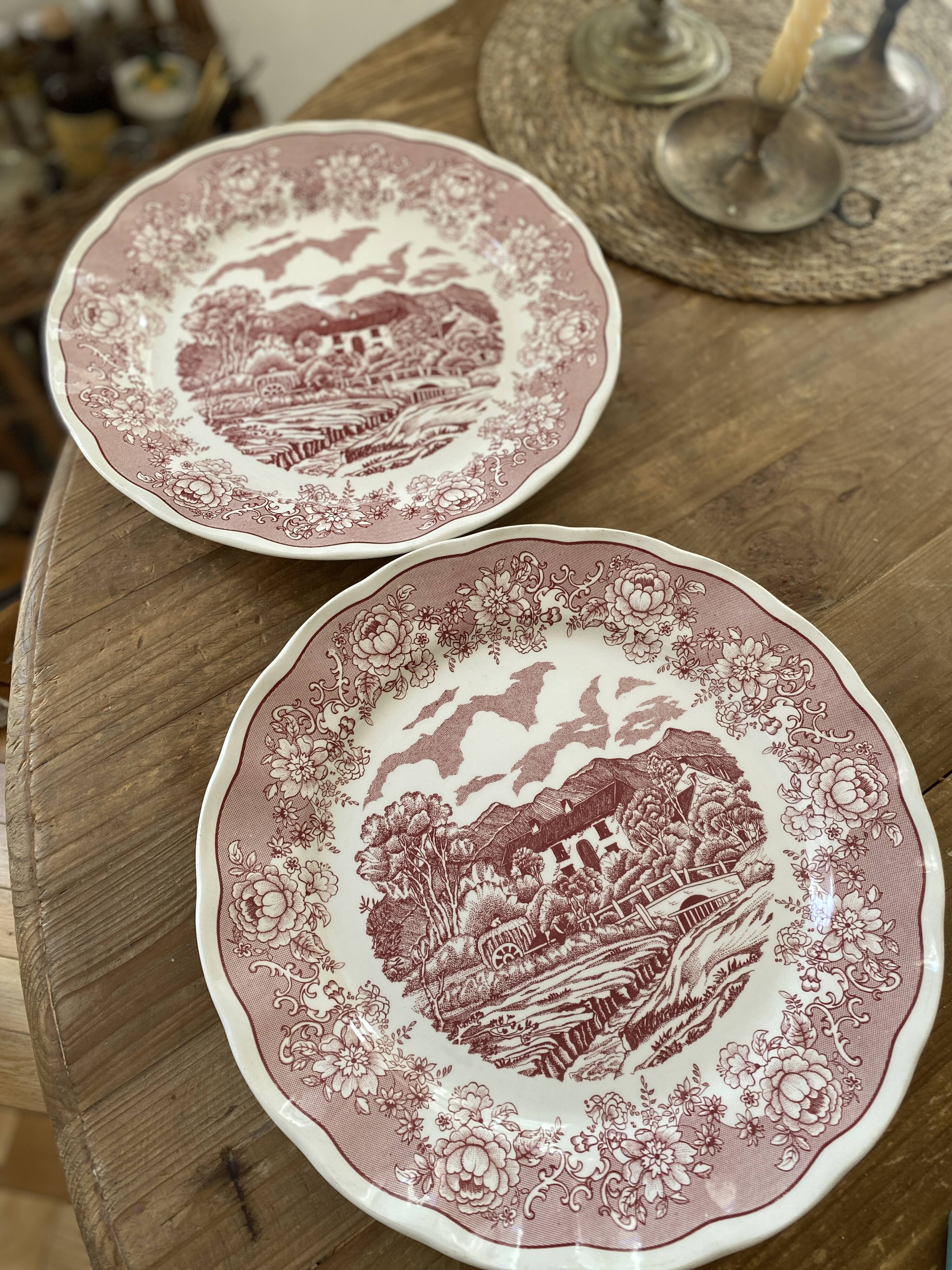 2 English Landscape serving dishes