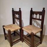 Pair of rustic chairs from the 19th century.