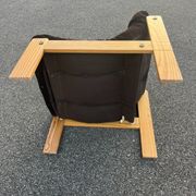 Vintage velvet and pine armchair 1970