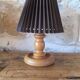 Turned wood table lamp