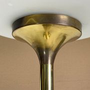 Patinated brass Art Deco low floor lamp, 132cm