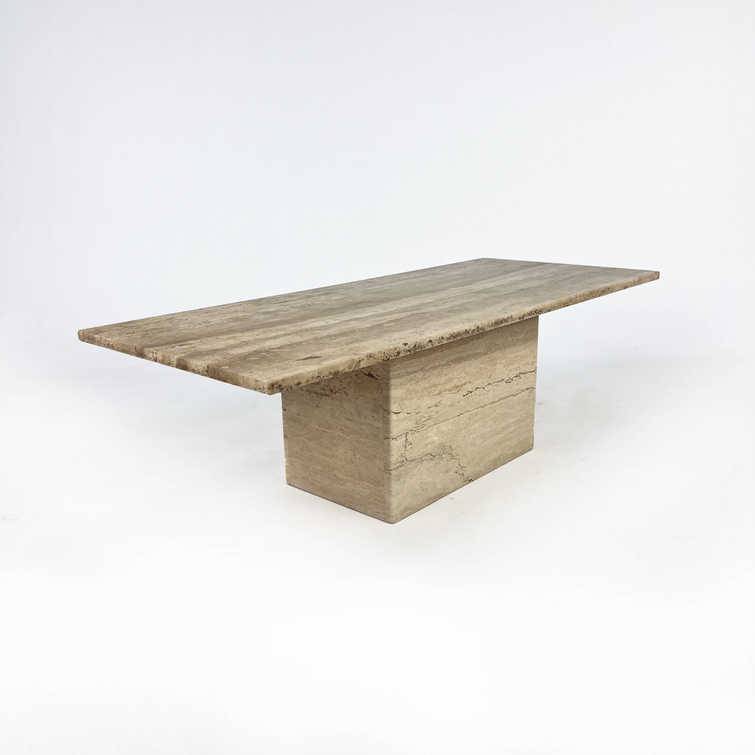Vintage Italian Travertine Coffee Table, 1970s