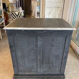 Antique professional furniture in patinated wood with 3 administration locker drawers