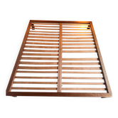 "Diacono" bed frame with slats, walnut finish, 191l x 33h x 210L.
